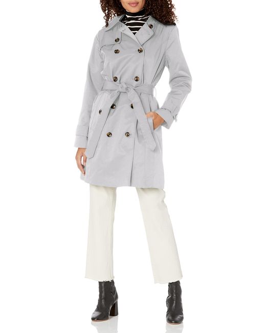 London Fog White Double Breasted Trench Coat