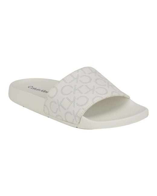 Calvin Klein Athens Slide Sandal in White Lyst UK