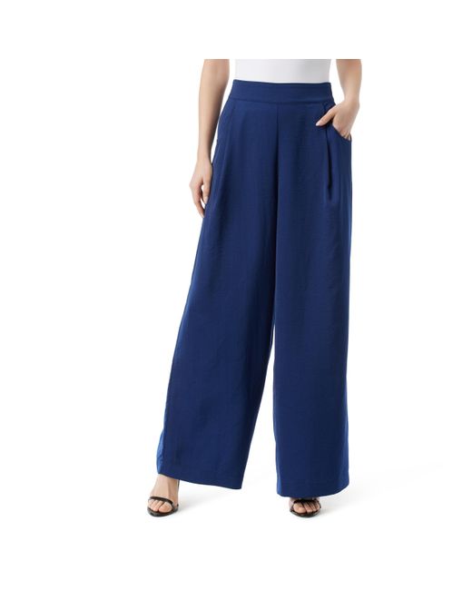 Jessica Simpson Blue Winnie High Rise Elastic Waist Wide Leg Pant Standard