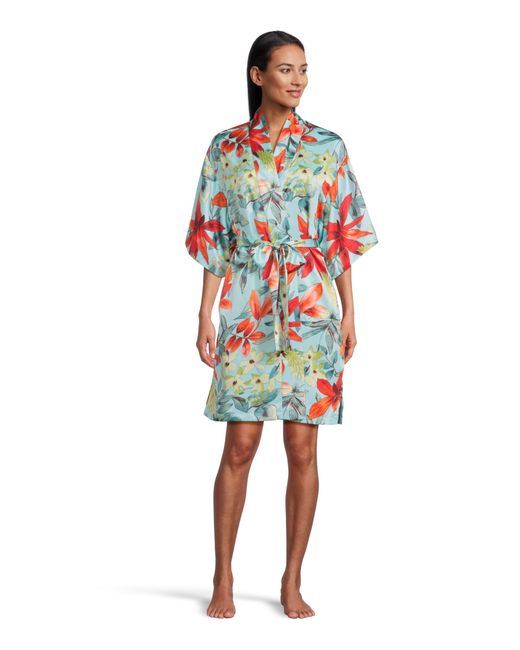 Natori Red Tropical Breeze Wrap Length 38"