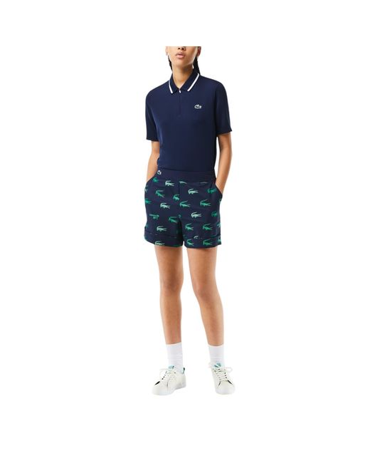 Lacoste Blue Sport Golf Lightweight Printed Taffeta Bermuda Shorts