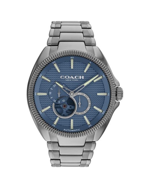 COACH Blue 3h Automatic Watch - Stainless Steel Bracelet - Water Resistant 5atm/50 Meters -gift For Him - Premium Fashion Timepiece For for men
