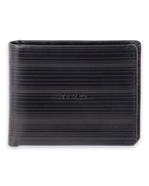 Calvin Klein Black Rfid Textured Slimfold Wallet for men