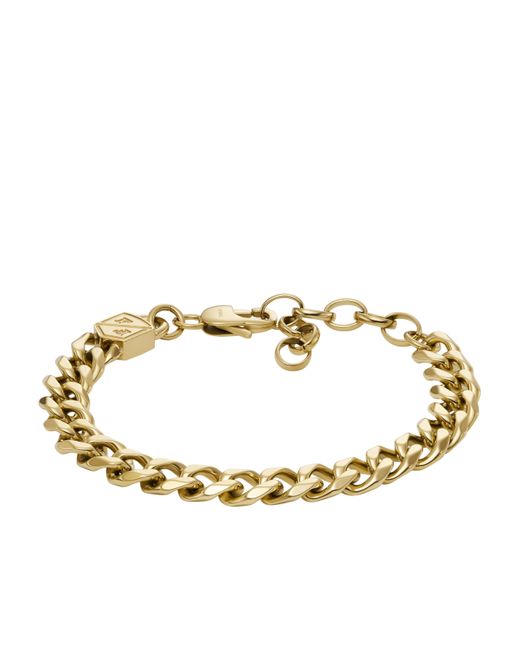 Fossil Metallic Stainless Steel Gold-tone Chain Bracelet for men