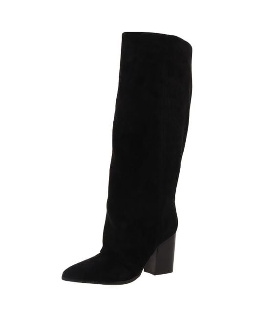 Nine West Black Chicke Solid Suede Knee-High Boots