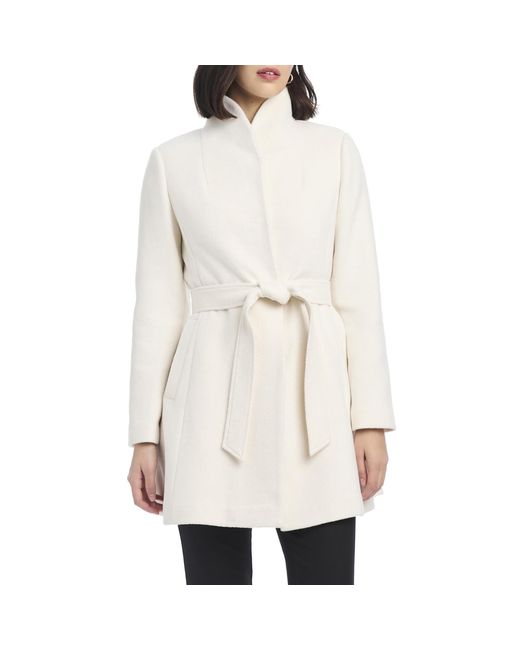 Kate Spade White Fit And Flare Wool Dress Coat
