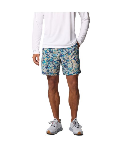 Columbia Blue Pfg Super Backcast Ii Quick Dry Swim Short for men
