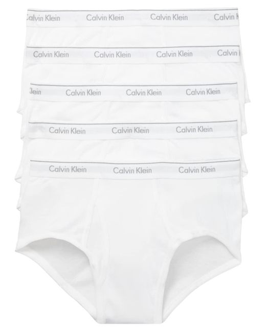 Calvin Klein White 5-pack Cotton Classics Briefs Underwear for men