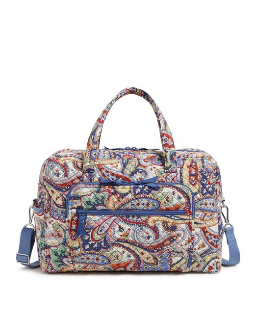 Vera Bradley Purple Cotton Weekender Travel Bag