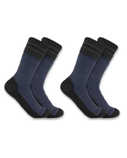 Carhartt Blue Heavyweight Synthetic-wool Blend Boot Sock 2 Pack for men