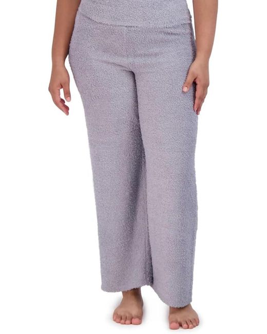 Steve Madden Purple Fuzzy Wide-leg Chenille Sleep Pants