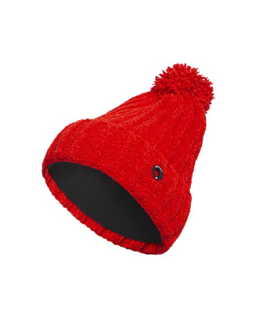Adidas Red Chenille Cable-knit Pom Beanie