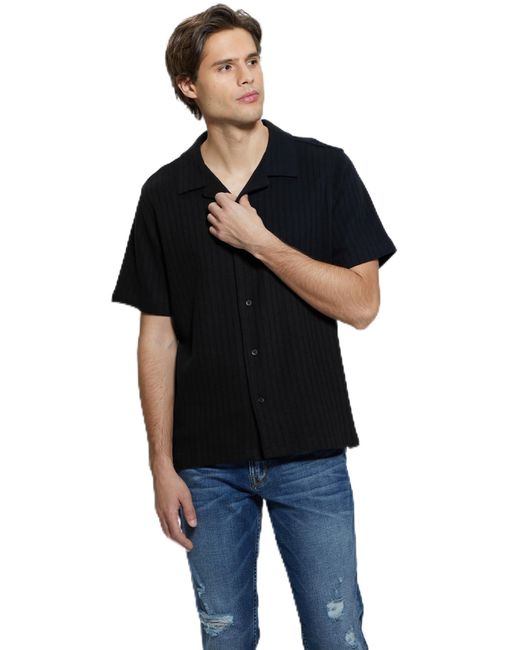 Guess Black Short Sleeve Toledo Knit Shirt for men
