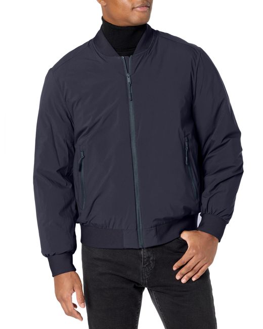DKNY Blue Clean Zip Front Bomber Jacket for men
