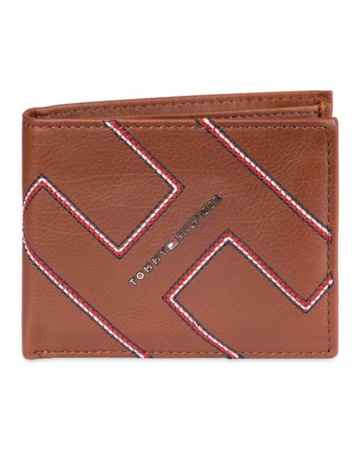 Tommy Hilfiger Brown Genuine Leather Passcase Wallet With Multiple Card Slots for men