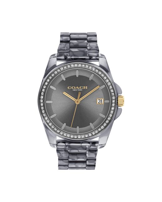 COACH Black 3h Dial With Signature C Link Bracelet And Crystal Bezel - Water Resistant 3 Atm/30 Meters - Premium Fashion Timepiece For