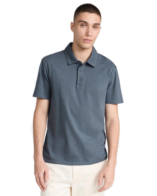 Vince Blue S Garment Dye S/s Polo Shirt for men
