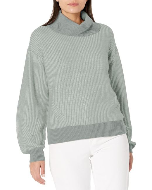 DKNY Green Bubble Sleeve Warm Cozy Sportswear Sweater