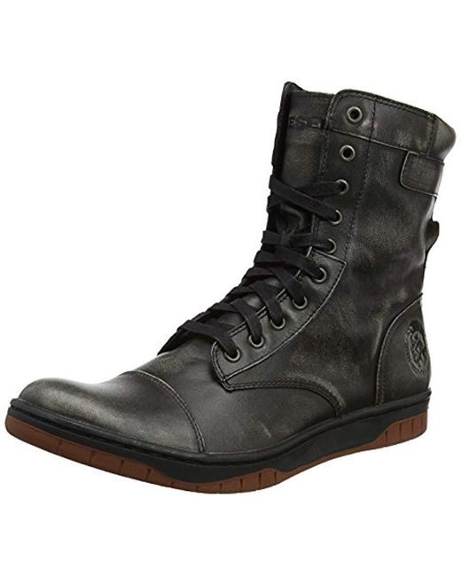 DIESEL Black Tatradium Basket Butch Zippy Boots for men