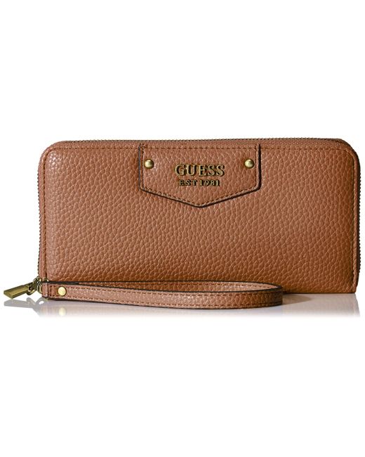 Guess Eco Brenton Large Zip Around Wallet in Caramel (Black) Lyst
