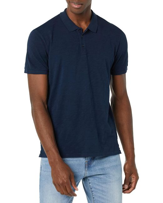 Velvet By Graham & Spencer Blue Niko Short Sleeve Polo Shirt for men