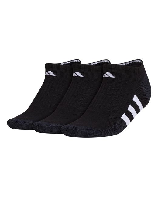 Adidas Black 3-pk. Cushioned No-show Logo Socks for men
