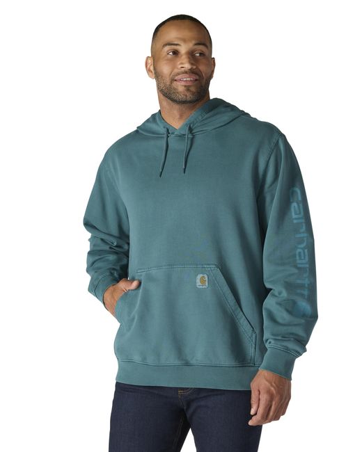 Carhartt Green Relaxed Fit Midweight Garment Dyed French Terry Graphic Sweatshirt for men