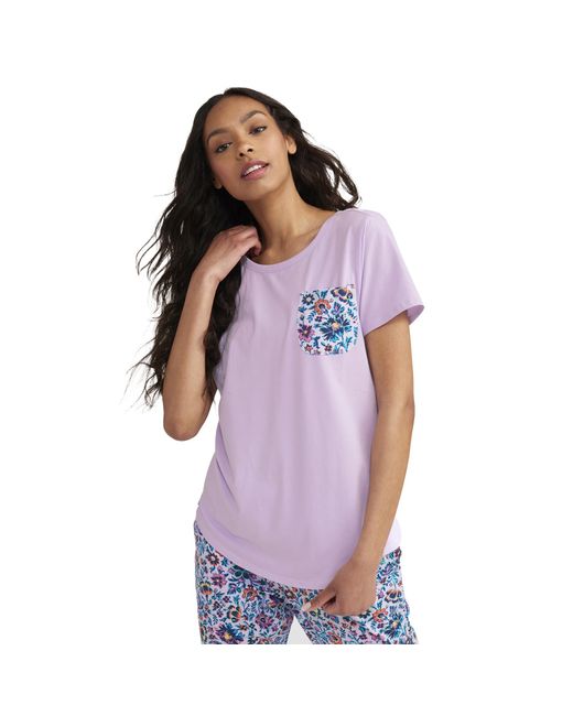 Vera Bradley Purple Cotton Short Sleeve Crewneck Pajama T-shirt