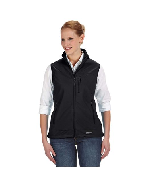 Marmot Black Soft Shell Vest For Mild Summer And Fall Weather Hiking And
