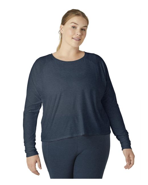 Beyond Yoga Blue S Featherweight Daydreamer Pullover Nocturnal Navy Sm One Size