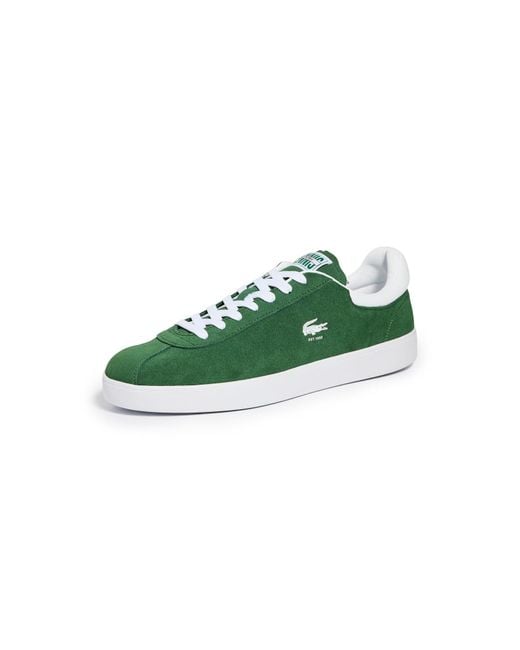 Lacoste Green Logo-debossed Suede Sneakers for men