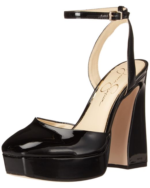 Jessica Simpson Deirae Platform Ankle Strap Pump in Black Lyst