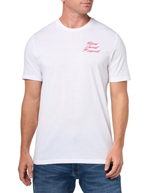 Under Armour White Project Rock Blood Sweat Respect Short Sleeve T Shirt, for men