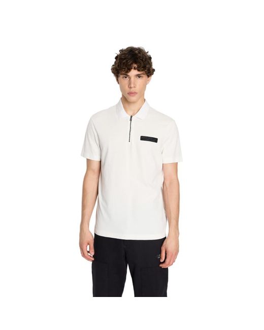 Emporio Armani White A | X Armani Exchange Regular Fit Stretch Cotton Piquet We Beat As One Limited Edition Capsule Polo for men