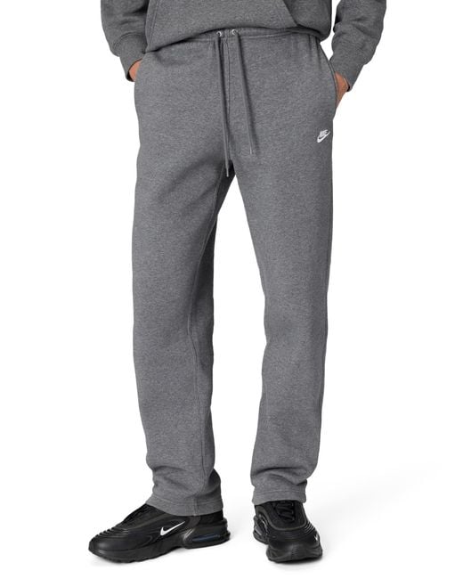 Nike Gray Club Open Hem Brushed Fleece Pants for men