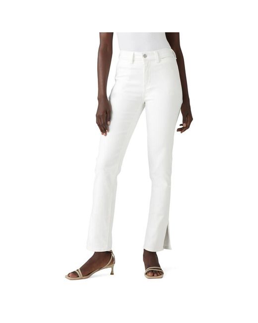 Levi's White 724 High Rise Tailored Straight Jeans