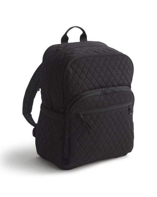 Vera Bradley Black Premium Cotton Large Bancroft Backpack