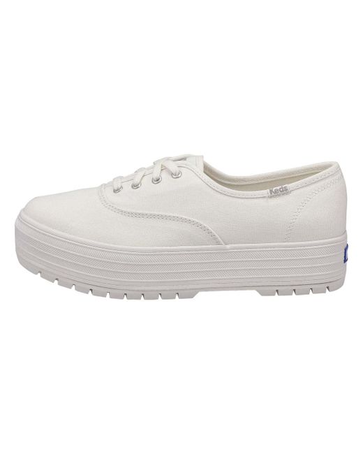 Keds Women's The Platform Lug Lace-Up Sneaker - Canvas Upper, 1" Platform, Recycled Footbed