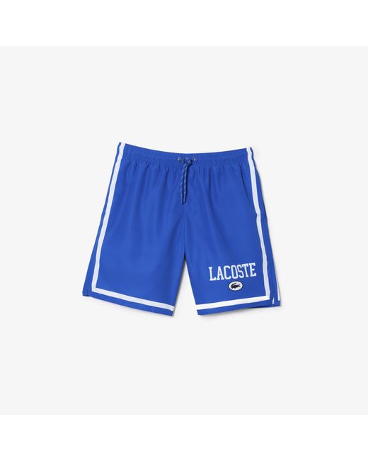 Lacoste Blue Standard Swim Short W/adjustable Waist for men