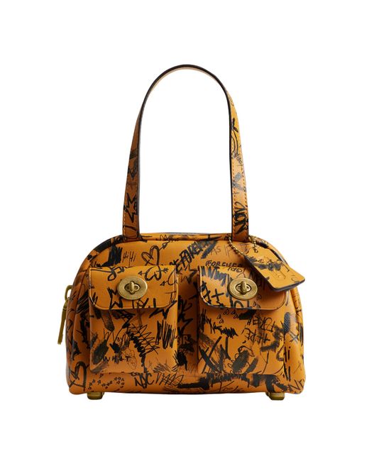 COACH Heritage Turnlock Bag Charm Yellow Coach | Accessories