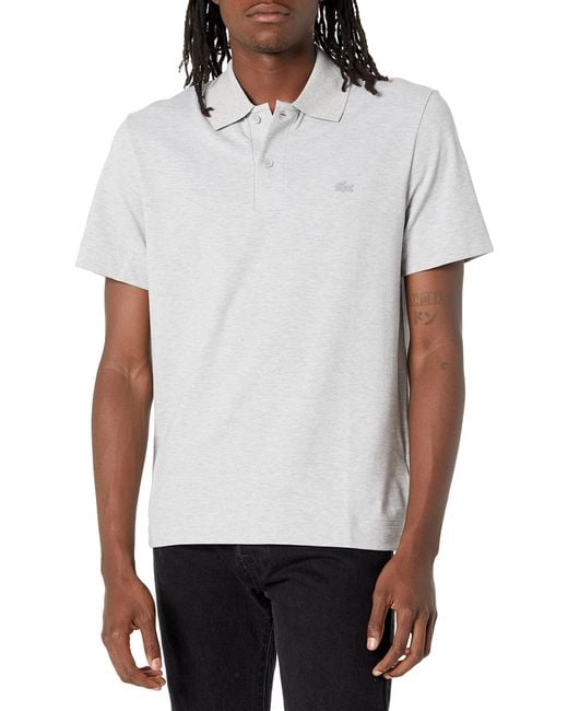 Lacoste White Solid Active Polo for men