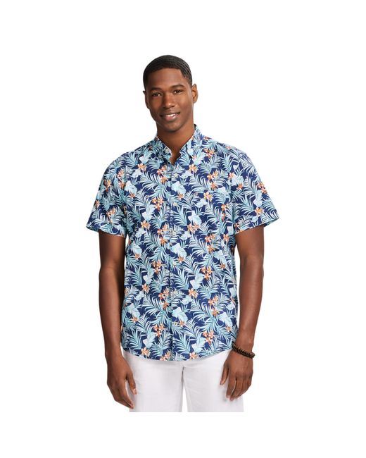 Izod Men's Saltwater Dockside Button-Down Shirt - 100% Cotton Casual Wear