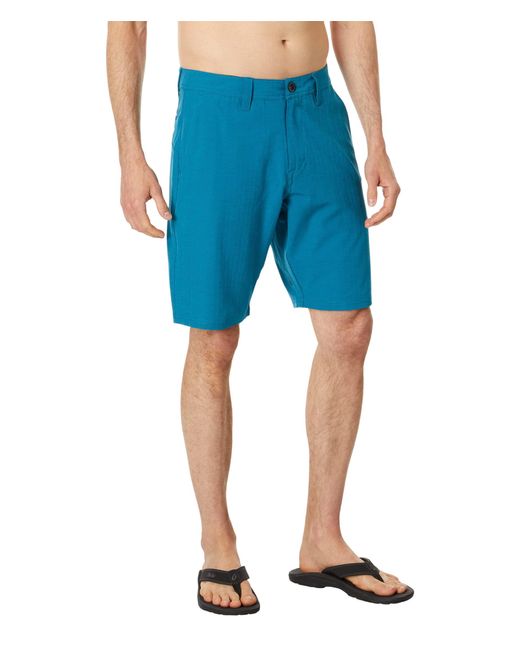 Volcom Blue Regular Frickin Cross Shred Static 20" Hybrid Shorts for men