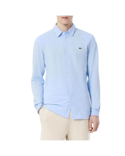 Lacoste Blue Slim Fit Long Sleeve Woven Shirt for men