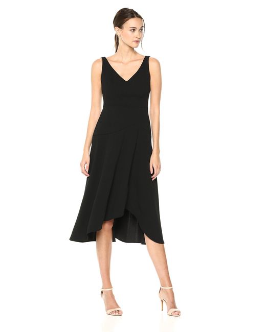 calvin klein black high low dress