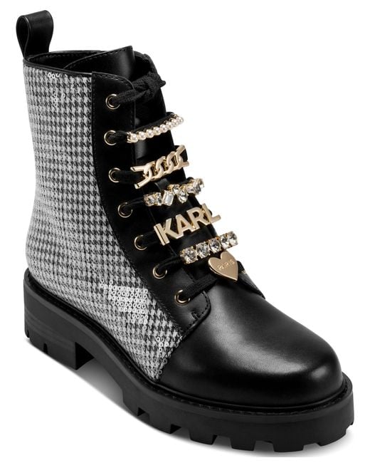Karl Lagerfeld Black Paris Everyday Cold Weather Mela-combat Boot