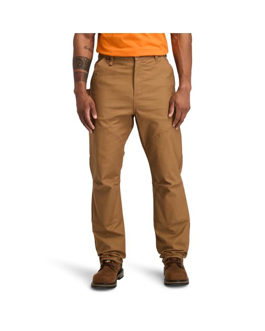 Timberland Brown Gritman Flex Athletic Fit Double Front Utility Work Pant for men