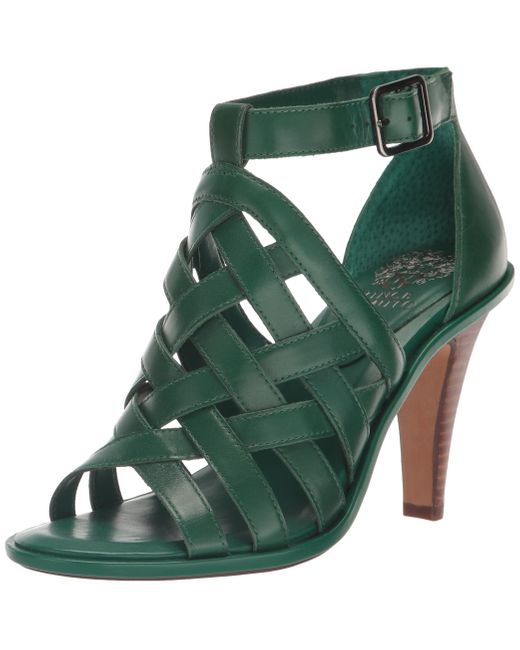 Vince Camuto Green Frelly Stacked Heel Sandal Heeled
