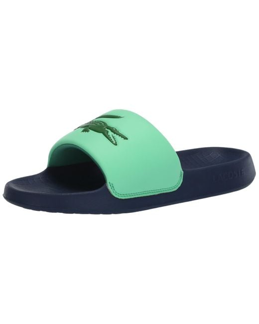 Lacoste Croco 1.0 Slide in Green Lyst