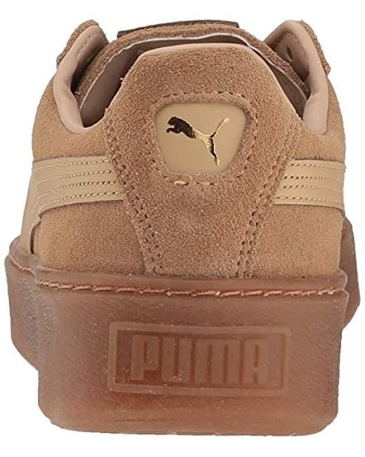 PUMA Suede Platform Core Fashion Sneaker in Brown | Lyst